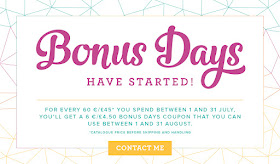 Bonus Vouchers available when you shop Stampin' Up! UK here in July