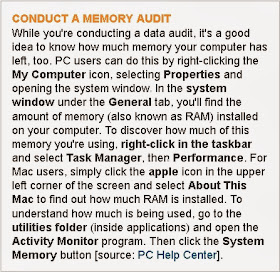 CONDUCT A MEMORY AUDIT