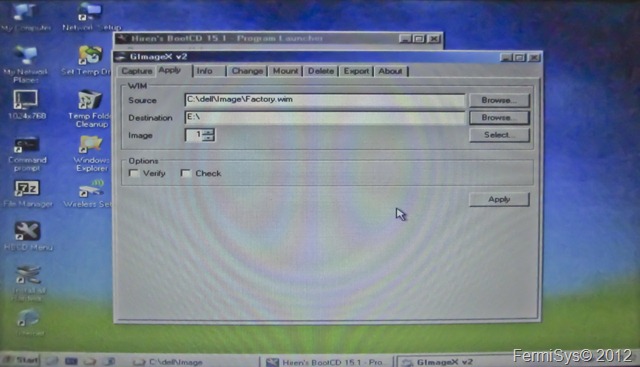 Dell factory restore with Hren's Boot CD using wim with imageX (1) copy