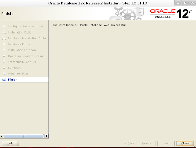 Installing oracle database 12c r2 on Linux wizard screen 9