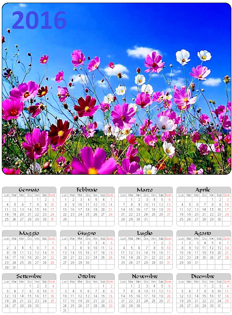 Calendario 2016 fiori