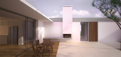 Villa d'architecte contemporaine de plain pied à patio - plan de maison contemporaine plain pied avec patio