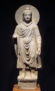 Gandhara sculpture was influenced greatly by Greek culture, however, the impact of Romans was quite considerable as well