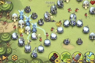 Tower defense action in Fieldrunners