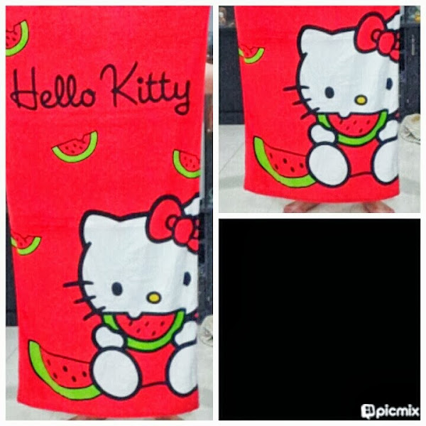 Jual Handuk Hello Kitty Grosir Ecer Murah Jumbo Merah