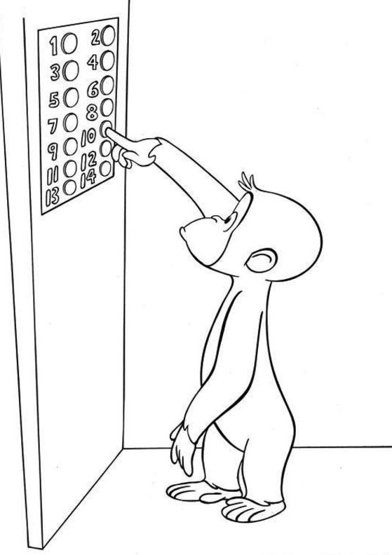 Mewarnai Gambar Tokoh Kartun Curious George Si Monyet