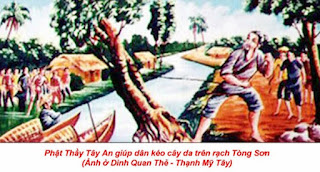 Phật Thầy Tây An giúp dân kéo cây da trên rạch Tòng Sơn