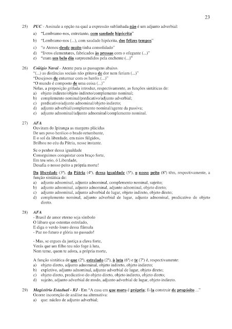 EXERCÍCIOS DE PORTUGUÊS PARA CONCURSOS COM GABARITO EM PDF