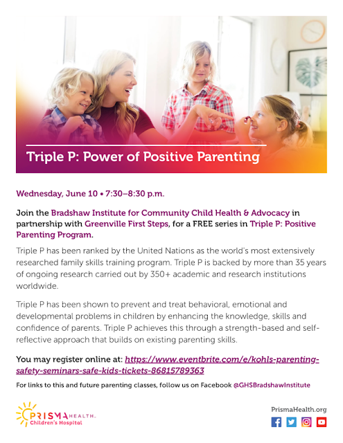 Triple P Power of Positive Parenting Webinar June 10 flier 