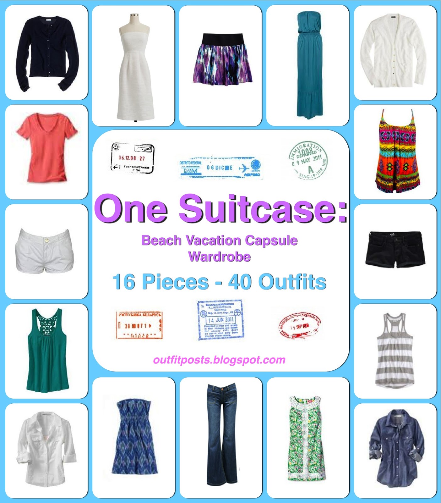 one suitcase: beach vacation capsule wardrobe