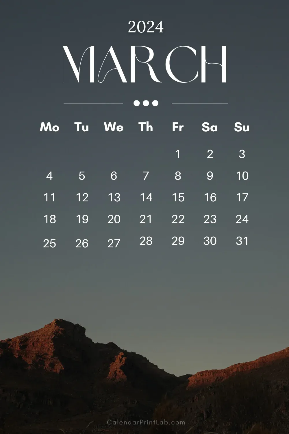 Download iPhone 2024 March Calendar