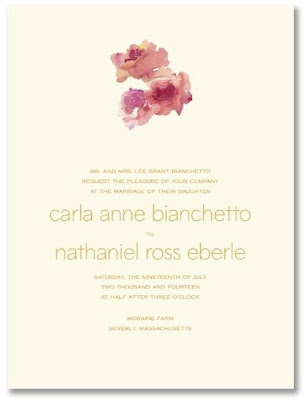 Sweet and romantic in rich pinks this Watercolor Floral Ecru Invitation 