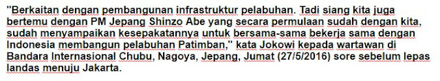 Presiden Republik Indonesia Ir.H. Joko widodo : Indonesia-Jepang Sepakat Bangun Pelabuhan Patimban di Subang - Commando