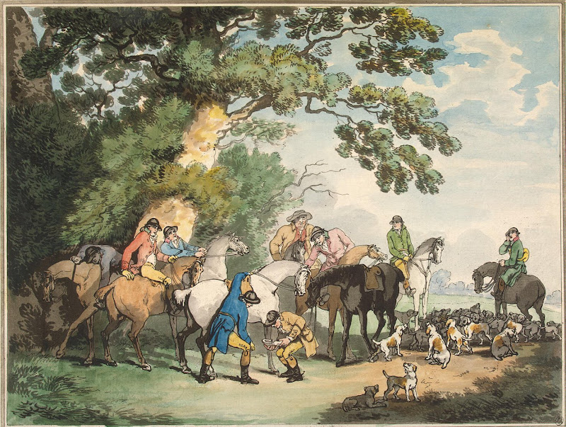 Going Out in the Morning by Thomas Rowlandson - Genre Art Prints from Hermitage Museum