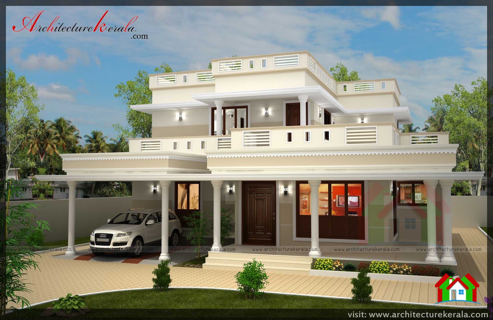 Stunning 4 Bedroom Kerala  Home  Design  with Pooja Room Free  