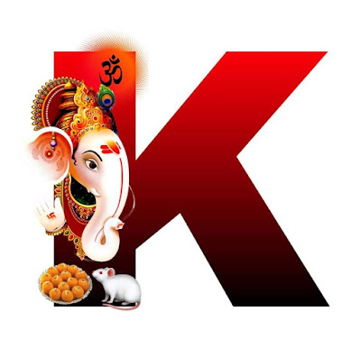 K Alphabet with Lord Ganesha Image