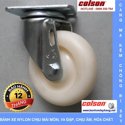 Bánh xe đẩy giá rẻ Nylon 6 PA SP Caster Colson Mỹ chịu tải nhẹ tại Quảng Ngãi www.banhxedaycolson.com