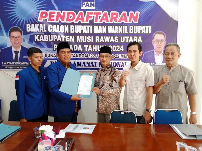 DPD PAN Muratara Terima Pengembalian Formulir Pendaftaran Bacabup Khairul Alamsyah