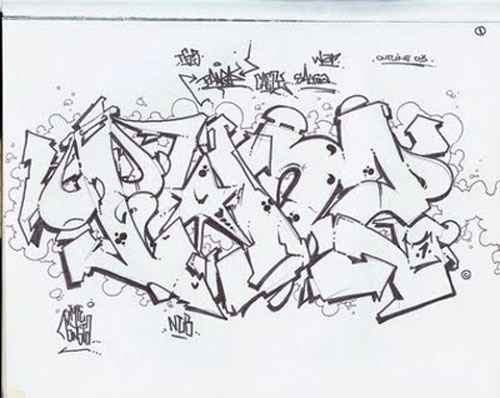 3d graffiti sketches