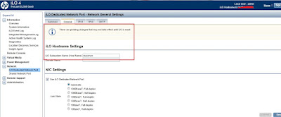 how to change ilo hostname hp proliant