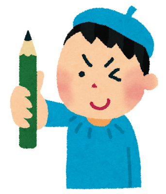 スケッチ少年のイラスト