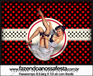 Pin Up in Black with Red Polka Dots Free Printable Candy Bar Labels.
