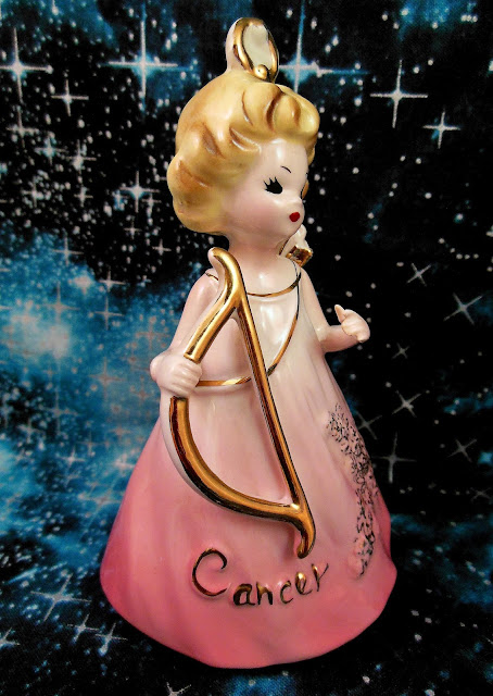 Vintage figurine Josef Originals Zodiac Girl series CANCER horoscope astrology super rare