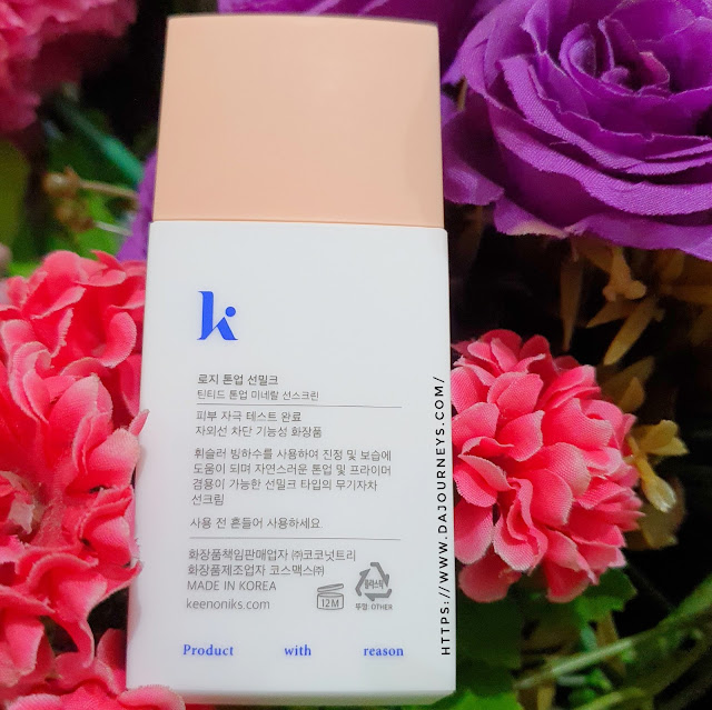 Review KEENONIKS Rosy Tone-up Sunmilk SPF 50+ PA++++