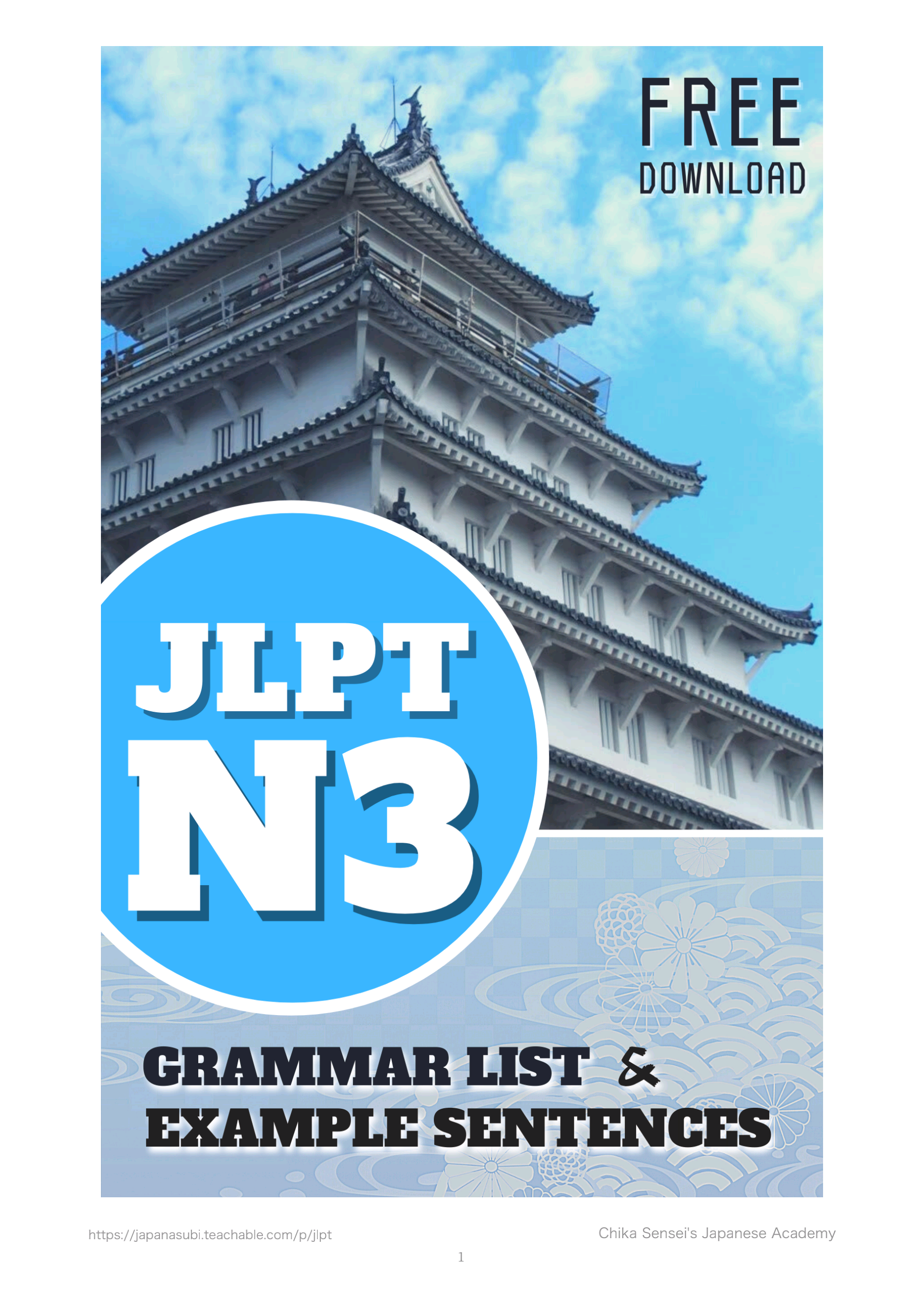 jlpt n3 grammar list & example sentences pdf