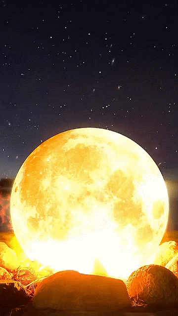Hình nền động mặt trăng rực cháy