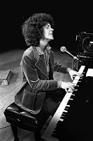 Margie Adam playing piano, photo by JEB in 1970s