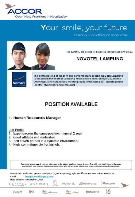 Job Vacancy at Novotel Lampung