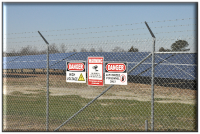 Solar Farm Danger Signs