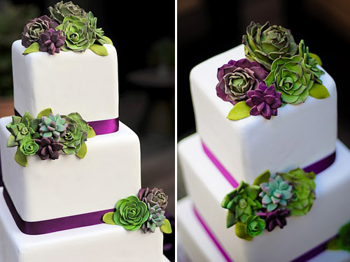 I think wedding cakes inspired by succulents is a relatively new idea