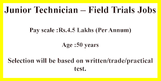 Junior Technician – Field Trials Jobs in Mishra Dhatu Nigam Limited