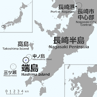Mapa Isla de Hashima 