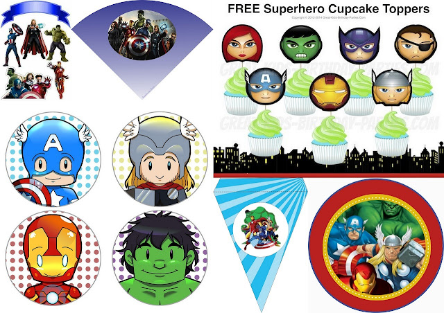 Avengers and Baby Avengers Free Printables.