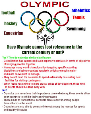 Some people say that the Olympic Games no longer play a role in the 21st century