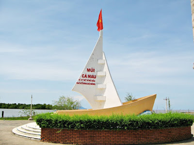 The monument in Ca Mau Province marking the Southern tip of Vietnam