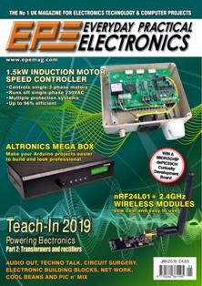 EPE Everyday Practical Electronics - January 2019 | ISSN 0262-3617 | TRUE PDF | Mensile | Professionisti | Elettronica | Tecnologia
Everyday Practical Electronics is a UK published magazine that is available in print or downloadable format.
Practical Electronics was a UK published magazine, founded in 1964, as a constructors' magazine for the electronics enthusiast. In 1971 a novice-level magazine, Everyday Electronics, was begun by the same publisher. Until 1977, both titles had the same production and editorial team.
In 1986, both titles were sold by their owner, IPC Magazines, to independent publishers and the editorial teams remained separate.
By the early 1990s, the title experienced a marked decline in market share and, in 1992, it was purchased by Wimborne Publishing Ltd. which was, at that time, the publisher of the rival, novice-level Everyday Electronics. The two magazines were merged to form Everyday with Practical Electronics (EPE) - the «with» in the title being dropped from the November 1995 issue. In February 1999, the publisher acquired the former rival, Electronics Today International, and merged it into EPE.