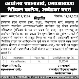 MRA Medical College Ambedkar Nagar Recruitment 2023