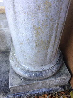 Stone column before cleaning