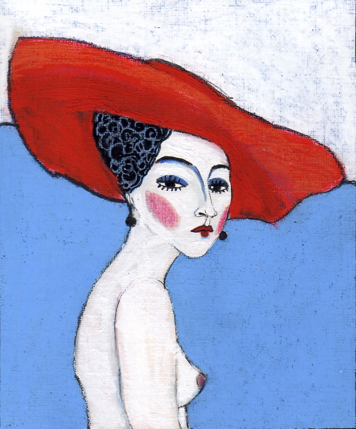Naked in Mr Vermeer's Splendid Red Hat SOLD