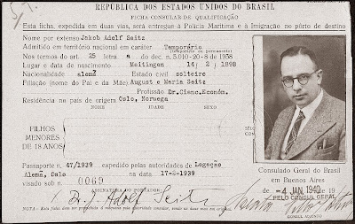 Ficha del pasaporte de Jakob Adolf Seitz