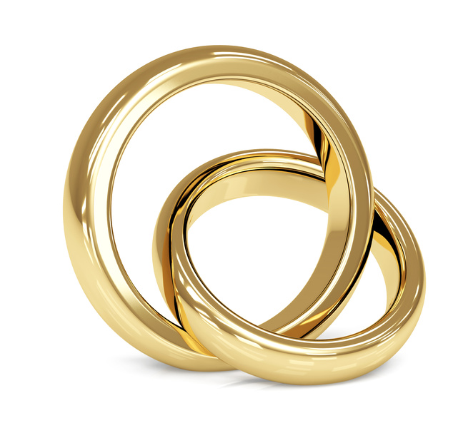 Wedding band or wedding ring is a pair of plain precious metals given during