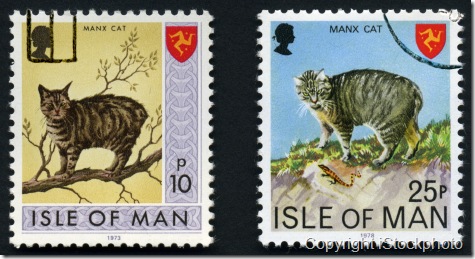 Manx cat stamps