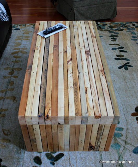 pallet table, salvaged wood, reclaimed, build it, http://bec4-beyondthepicketfence.blogspot.com/2016/02/building-lessons-pallet-coffee-table.html