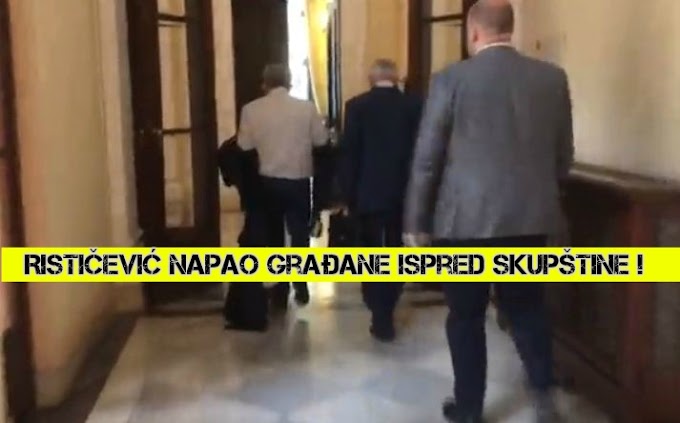 Rističević napao poslanika Boška Obradovića i okupljene građane koji protestuju protiv diktature ispred skupštine !