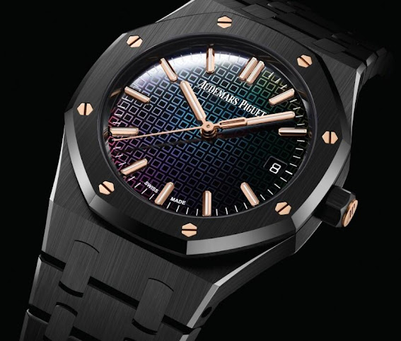 Limited Edition Replica Audemars Piguet Royal Oak Carolina Bucci Rainbow Black Ceramic Watch 1