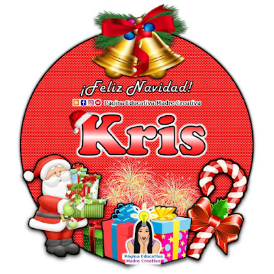 Nombre Kris - Cartelito por Navidad